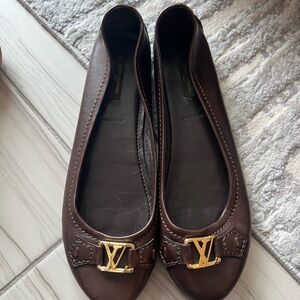 Brown Leather Ballet Flats